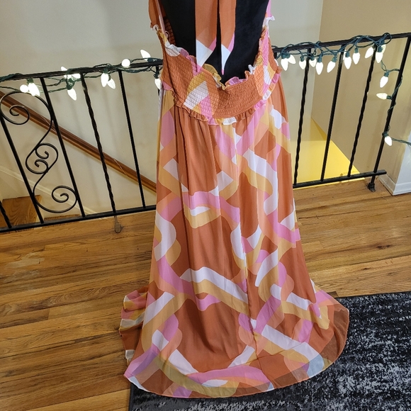 Premier Amour Womens Sleeveless Multicolor Halter Maxi Dress Halter Size 18 Plus - Picture 13 of 16